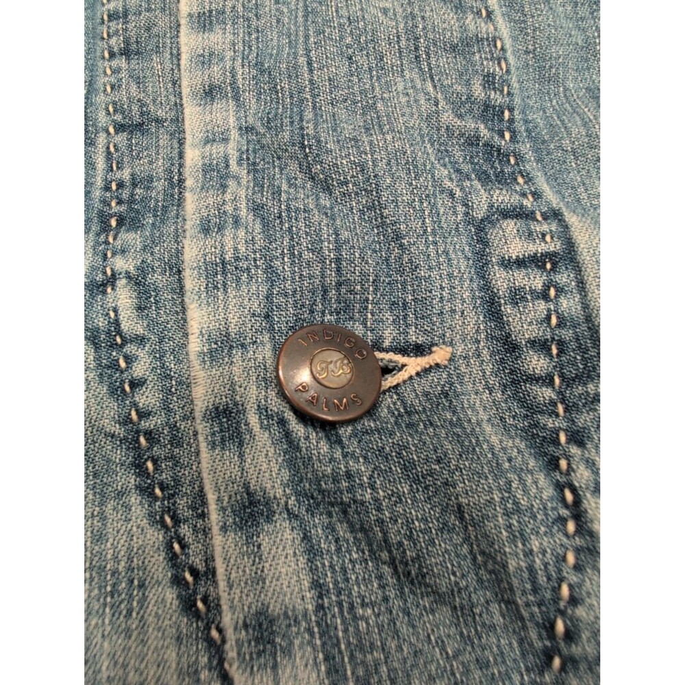 Tommy Bahama Indigo Palms Denim Chore Button Up Shacket/Jacket Distressed XXL - Picture 2 of 12